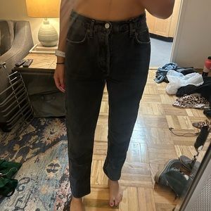 Agolde black straight jeans